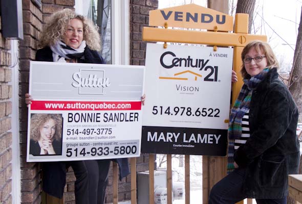 Montreal real-estate agents Bonnie Sandler (left) and Mary Lamey. (Photo: Caroline Ronalds)