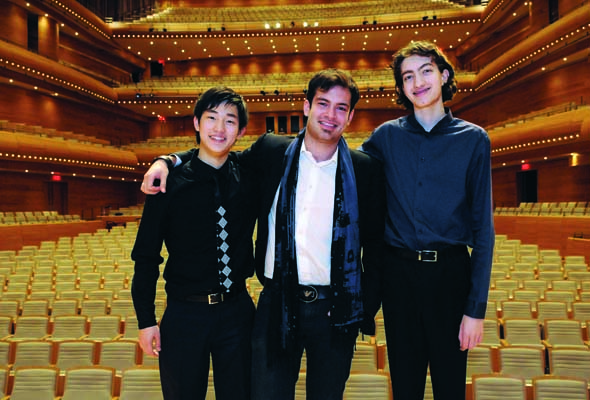 L to R: Violinists Zeyu Victor Li, Marc Bouchkov, Stephen Waarts 2013 Award Winners